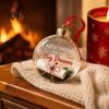 Winter Holiday Decorations for Fireplace 3D Clear Ball Christmas Ornament, Message Keepsake, Acrylic Festive Party Supplies Tree Hanging Decoration