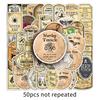 50pcs Retro Potion Label Stickers - Creative DIY Waterproof Skateboard & Luggage Decals