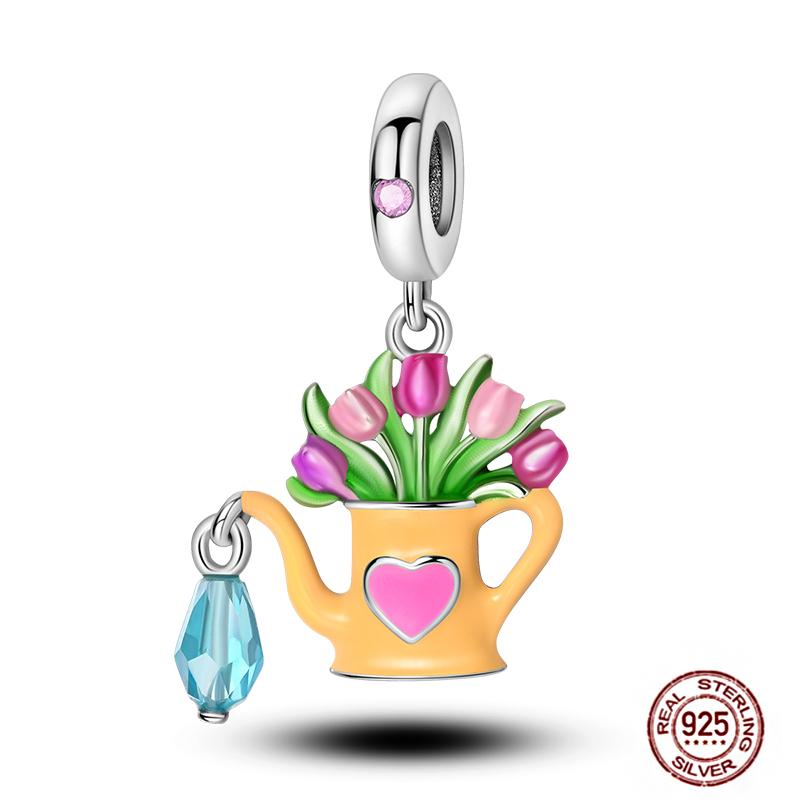 Daily Articles Copper Pink Perfume Charms Camera Dumbbell Smart Watch Beads Fit Original Bracelets Diy Jewelry Gift