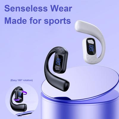Écouteurs sans fil Bluetooth, son stéréo, basses puissantes, crochet d'oreille, connexion stable, casque de sport