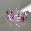 New Dazzling Square Women's Stud Earrings Shiny Purple Crystal Bling Simple Earrings for Female Party Ear Y2K Jewelry