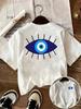 Böser Blick Schutz Grafik T-Shirt Nazar Symbol T-Shirt Glücksbringer Sommer Oberteil Lässig Kurzarm Mode Streetwear Für Unisex