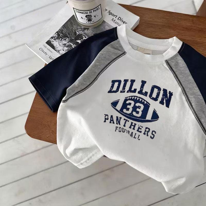 Kids Summer Cotton T Shirt Korean Number Print Loose Cool Short Sleeve Top For Boys And Girls