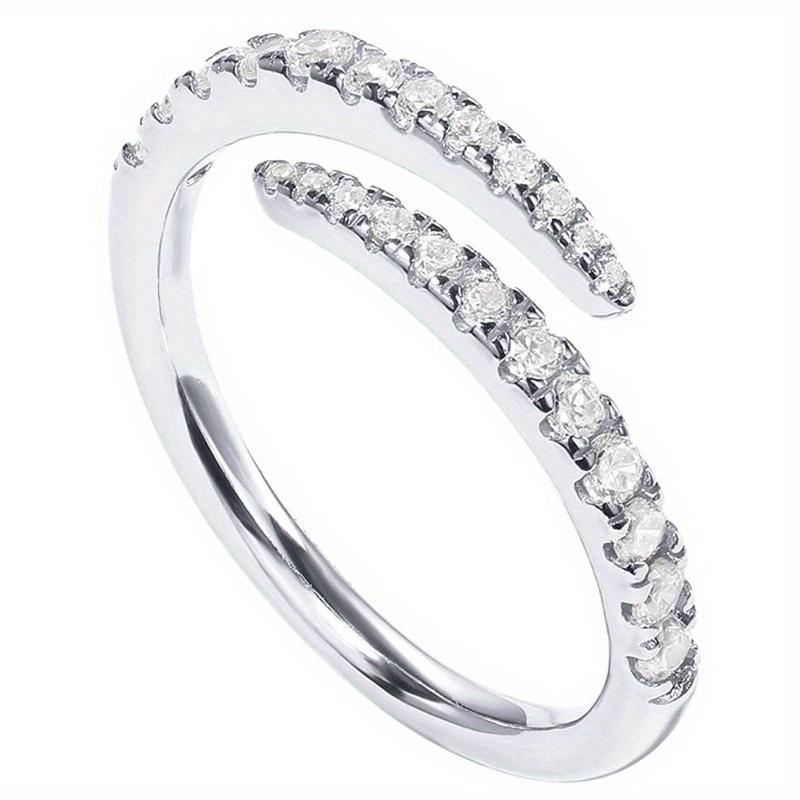 1Pc Fashionable Synthetic Zircon Ring, Adjustable Opening, Fashionable Ring, Suitable for Daily Wear