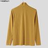 INCERUN Autumn Men Stand Collar Long Sleeve Zip-up Rib Knitted Pullovers Tops