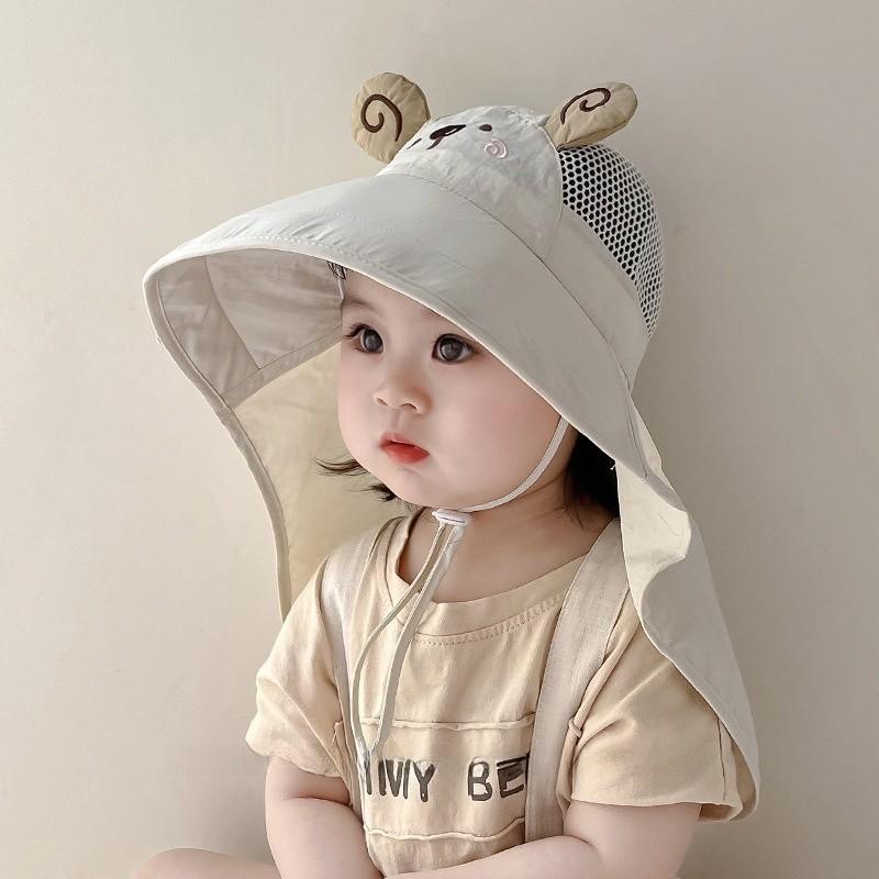 Childrens Sun Protection Hat With Wide Brim And Uv Shield For Summer Outdoor Play