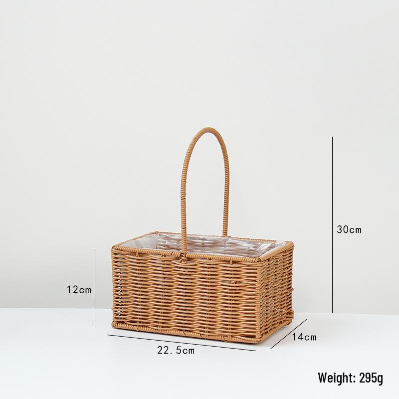 Handwoven Rattan Basket: Fruit, Picnic, Flower Tote for Festivals & Decor
