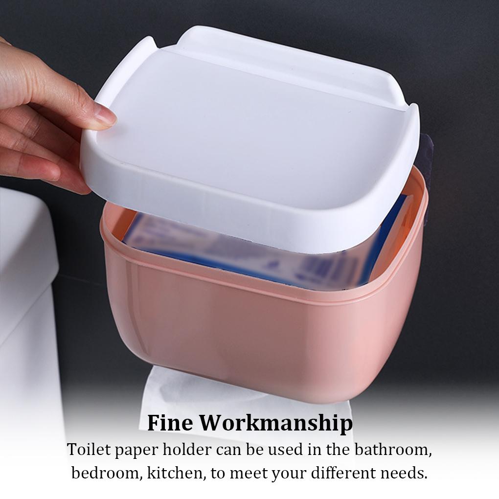 Paper Towel Holder Box Punch-free Multifunctional Space-Saving Organizer Wall-Mounted Stable Storage Shelves Toilet Bathroom