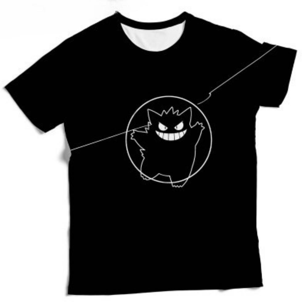 2026 Hot Selling Fashion New Pok É Mon Geng Ghost Creative Design Pattern T-shirt for Men and Women Loose Street T-shirt