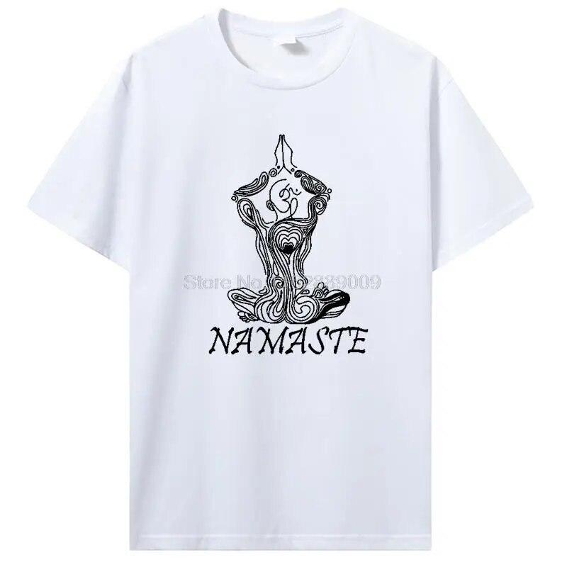 NAMASTE Yoga Frauen Print T Shirt Unisex Kurzarm Baumwolle lose T-Shirt Sommer T-Shirt Tops Harajuku Streetwear
