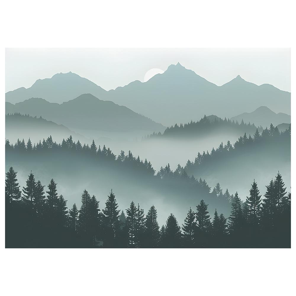 Fun-L037 Misty Forest Bedroom Living Room Home Background Wall Landscaping Decorative Wall Stickers