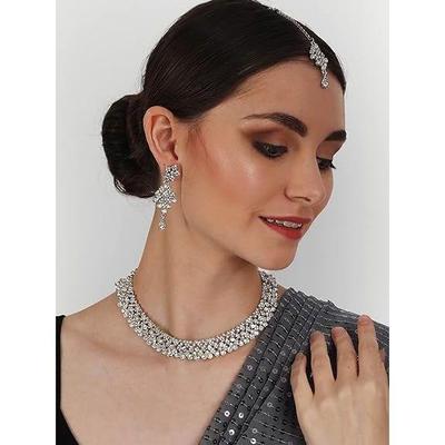Plendid Silver Plated Alloy Jewellery/Necklace Set for Women