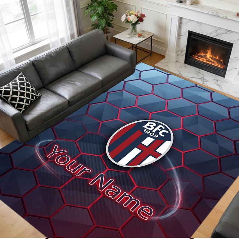 Crystal Velvet Rug Custom Name Text, Soft Non Slip Floor Mat Home DecorBologna FC