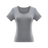 Women's Slim-Fit U-Neck T-Shirt: Trendy Summer 2025 Style, Solid Color, True Shoulder, Elastic, Short Sleeves, Thin Fabric.