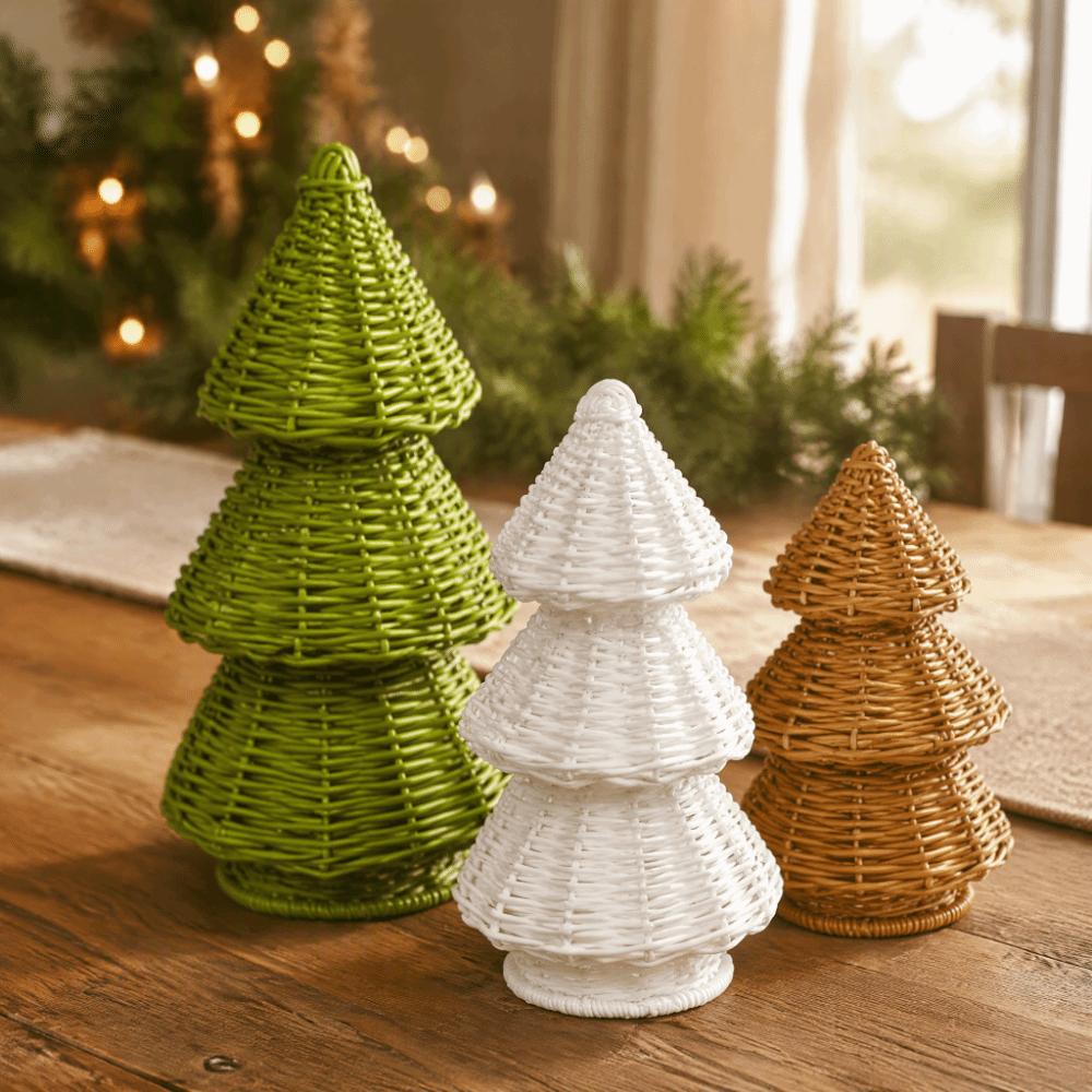 3 Sizes Desktop Xmas Ornament Mini Artificial Tabletop Trees Christmas