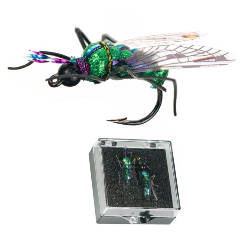 2 pz Amo da Pesca a Mosca Esca Attrezzatura da Pesca Lure Insetto Artificiale Esca Ape da Pesca Esca Galleggiante con Scatola