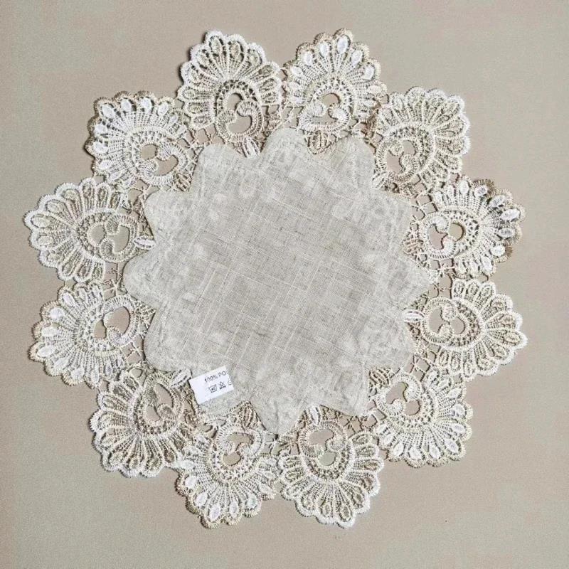 

Практичный набор для чая и кофе, нескользящая круглая подставка для стола, кухонная подставка для кастрюли, тарелки, теплоизоляционная подкладка, украшение для вечеринки, свадьбы Round 40cm белый