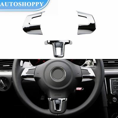Pouzdro na samolepku ABS chrom na volant pro Volkswagen VW GOLF 6 MK6 POLO JETTA MK5 MK6 Bora Příslušenství pro stylingové doplňky do auta