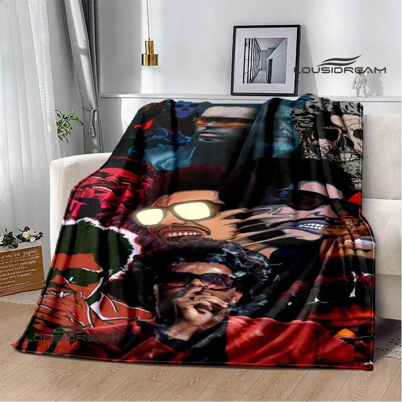 Singer The Weeknd Print Blankets Flange Warm Blanket Soft and Comfortable Home Travel Bed Blanket Picnic Blankets Birthday Gift