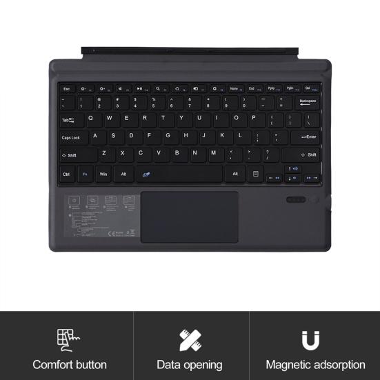Tablet Keyboard & Protective Case for Microsoft Surface Pro Black Wireless Bluetooth-compatible Keyboard with Colorful Backlight Plastic Tablet