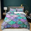 3D Ocean Waves Duvet Cover Set Queen/King for Boy Girl Teens Bedroom Hotel Microfiber Bedding Set Comforter Cover White To Blue