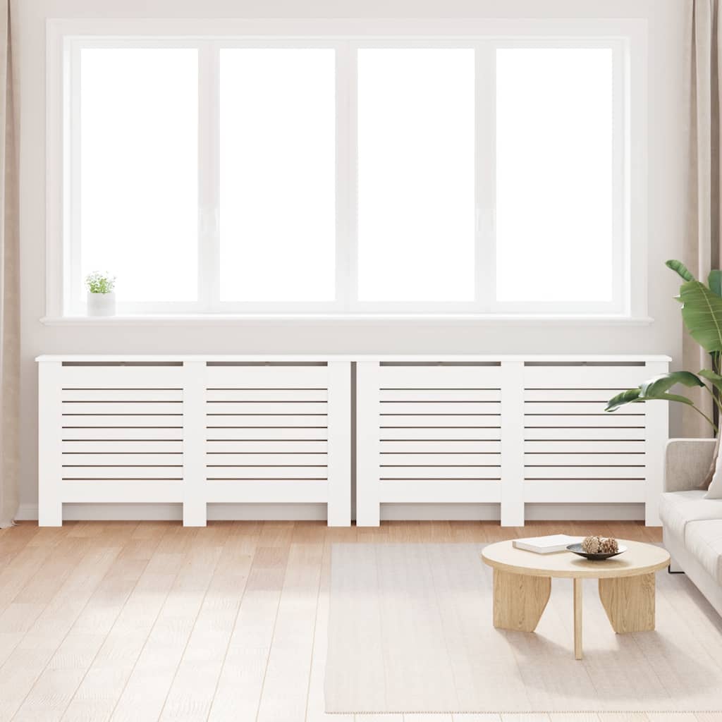 vidaXL Radiator Covers 2 Pcs. White 152 X 19 X 81.5 Cm MDF