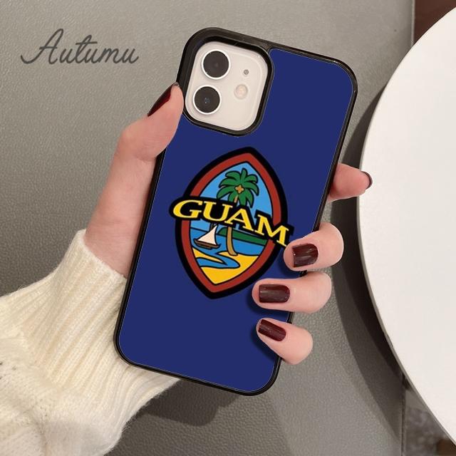 Guam Flaggen Handyhülle für iPhone 11 12 13 14 Pro Max mini X XR XS SE 2020 5 6S 7 8 Plus Samsung Galaxy S21 S22 Hülle