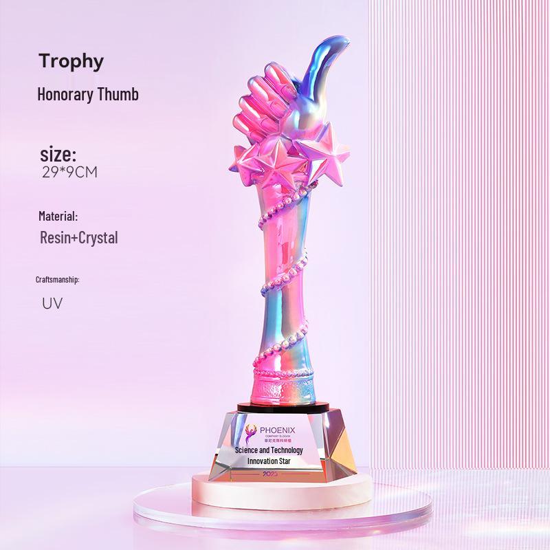 Creative Resin-Plated Star Trophy for Sports & Annual Events - Outstanding Employee Awards