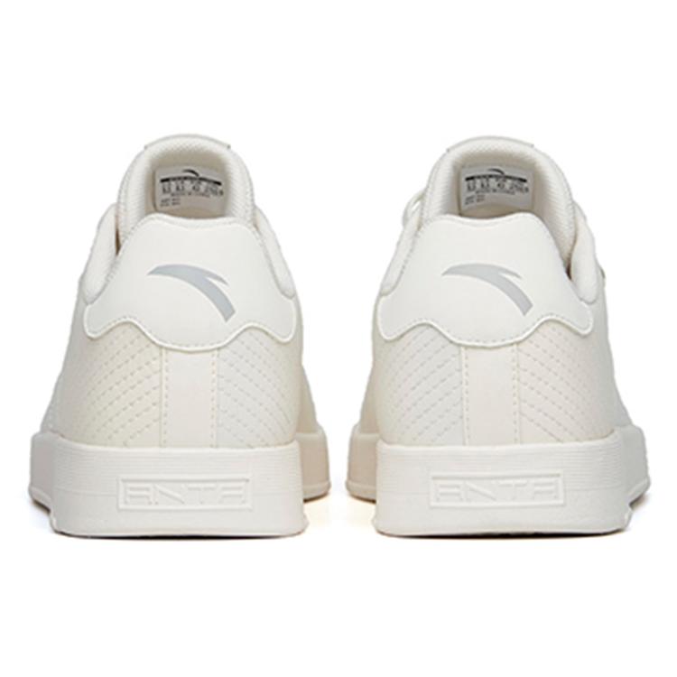 Anta Textile, Synthetic Leather Casual Waterproof And Wear resistant Low top Skateboard Shoes Men's White 112228061-1