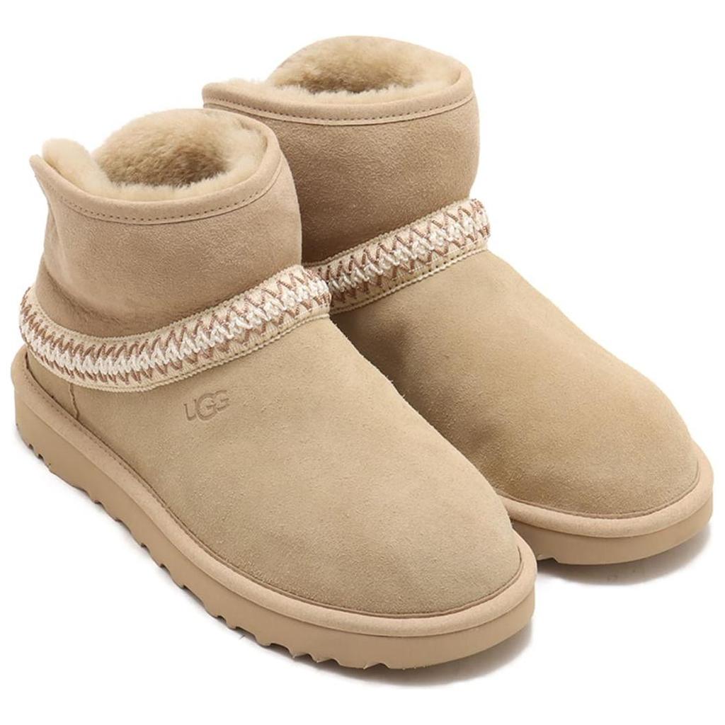 UGG Classic Mini Sheepskin Lightweight Slip-On Short Snow Boots Women Boots Brown 1158262-MDSD
