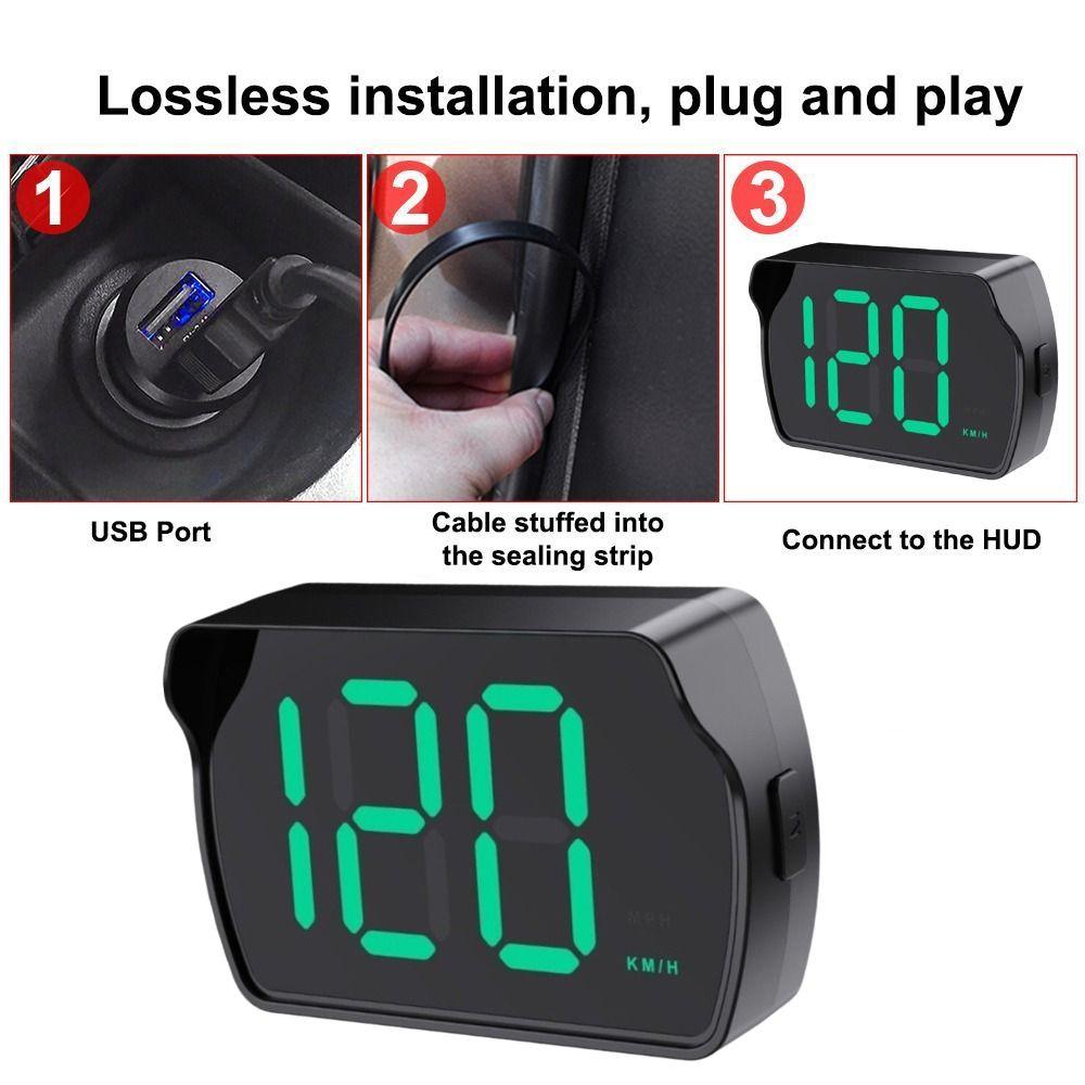 New KMH/MPH Car GPS HUD Head Up Display Big Font Universal Digital Speedometer Plug And Play HUD Speed Meter For All Cars