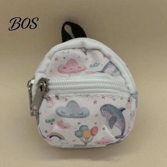 Keychain Accessory Mini Backpack Coin Purse, Scratch Resistant Zippered Compartment Bag, Waterproof Oxford Cloth Earphone Case Holder