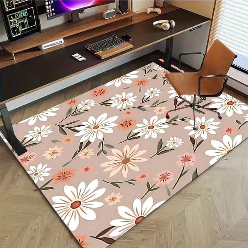 1PC Floral Pattern Non-Slip Floor carpet, suitable for Office, bedroomand playrooms. It can also be used as a sofa footrest cover-T42