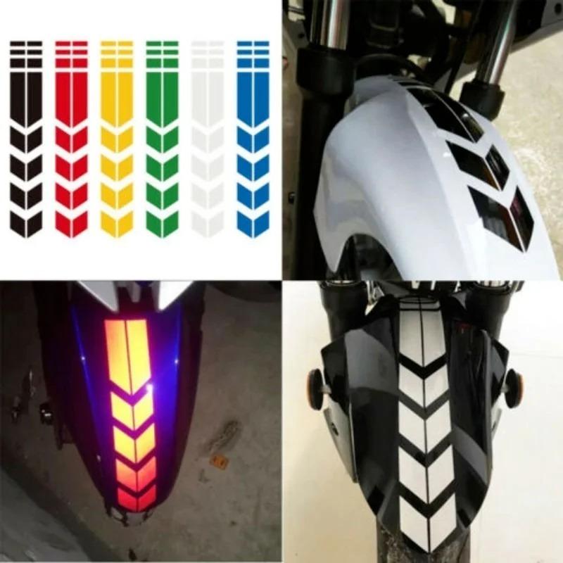 1-3pcs Motorcycle Arrow Stripe  Fender Universal Waterproof Oilproof Reflective Motorbike Reflective Tape Decal Moto Accessories
