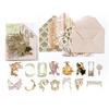 30Pcs Stickers + 1 Envelope + 3Pcs Material Paper Set Gold Foil Craft DIY Scrapbook Journal Diary Album Decorative Supplies