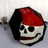 1pc Cat Skull Automatic Umbrella - 8-Rib Portable Folding Black Iron Frame for Outdoor, Beach, Travel, Beach Umbrella,039