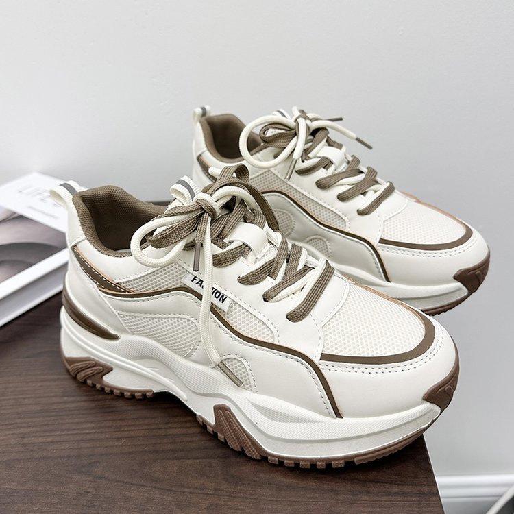 Platform sports women's shoes increase in height in autumn and winter Casual shoes Small muffin retro dad shoes