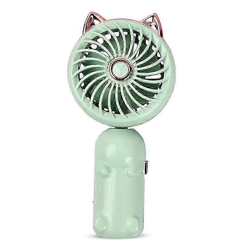 Tragbarer Handventilator mit Katzenohren - Mini-Ventilator(Grün) 25-26