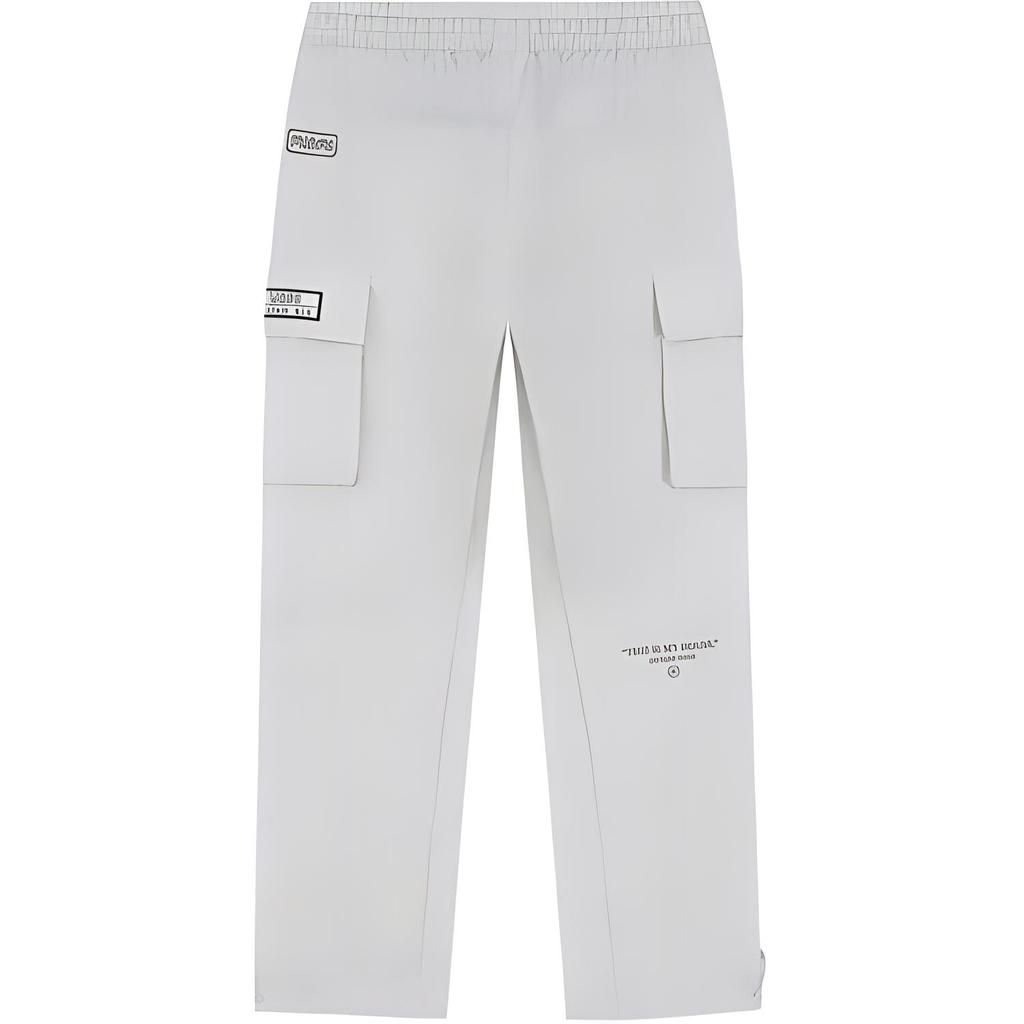 Li-Ning Sports Lifestyle Series Loose Fit Drawstring Nine-Point Breathable Casual Pants Men Pants Water-Droplet-Gray AKQU421-2