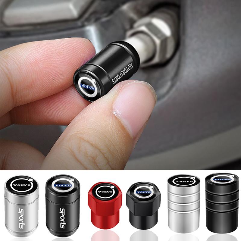 4Pcs 3D Aluminum Alloy Car Wheel Tire Air Valve Dust Caps For Volvo XC90 V90 V60 XC60 V40 S80 S60 S90 C40 XC40 V70 XC70 C30 C70