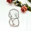Fat Woman Body Back View Sketch Drawing Coaster Sexy Woman Mirror Silicone Epoxy Coaster Mold Cookie Mould