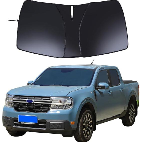 Car Front Windshield Sunshade Compatible with Ford Maverick 2022-2024 Automotive Windshield Sunshades Foldable Reflective Sun Visor for UV Rays and