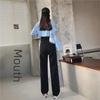 Women's White High Waist Slim Straight Wide Leg Jeans - Trendy Loose-Fit Mopping Trousers