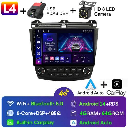 Android 14 Car Radio for Honda Accord 7 2003-2008 GPS Navigation Multimedia Video Player Carplay Android Auto Car Stereo 2 Din