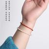 Bracciale Nan Hong da donna, braccialetto sfaccettato per coppie, braccialetto in cristallo rosso naturale color cachi, braccialetto Nan Hong fine di Baoshan