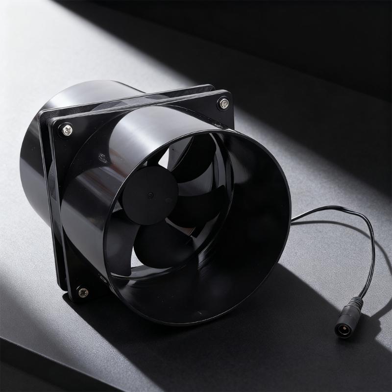 12CM 12V Changeable Exhaust Fan Kit With 2 Air Ducts Hydraulic Bearing For Smog Removal In Workshops Pet Houses