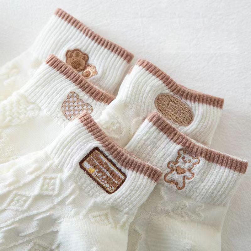 5 Pairs/set Cartoon Casual Breathable Spring Summer Autumn Women Girl Invisible Ankle Low Tube Boat Socks Boat Socks