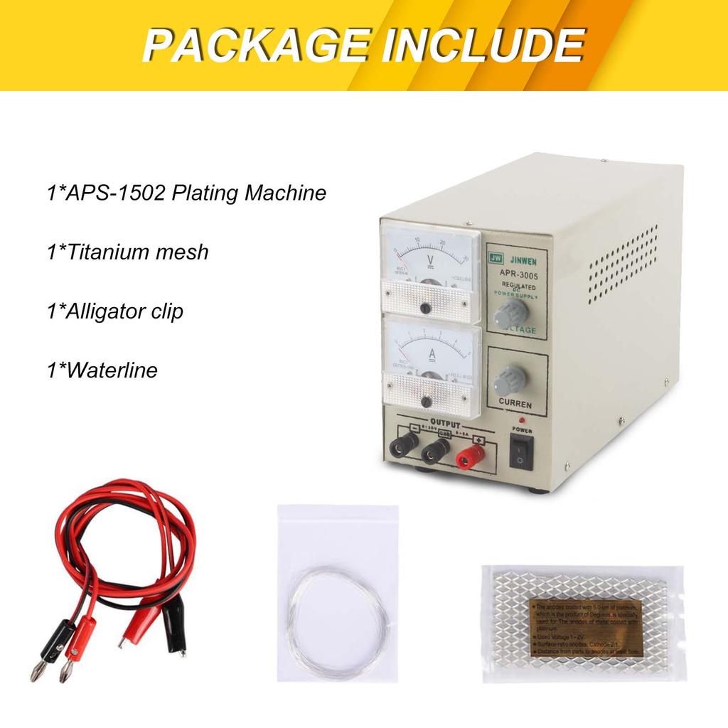 Portable Jewelry Gold & Silver Plating Kit APR-3005, Mini Electroplating Machine with Rhodium Plating Accessories for Jewelry Making