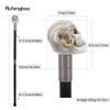 White Resin Skull  Ram's Horn Helmet Head Walking Cane Fashion Decorative Steel Stick Gentleman Performance Stage Cane 93cm