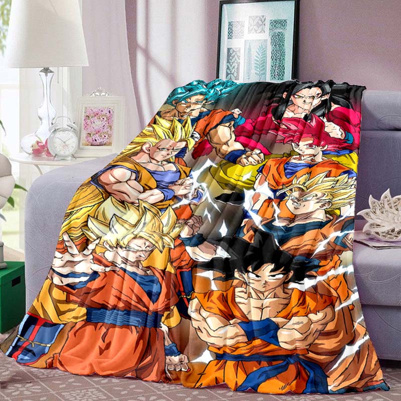 Dragon Ball Print Blanket Warm Comfortable Flannel Blanket Suitable for Bedrooms, Sofas, Beds, Chairs, Picnics, Travel